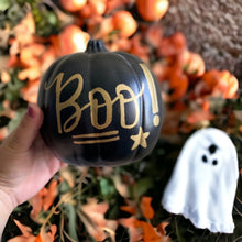 Load image into Gallery viewer, Personalized small black foam pumpkin (6.5”)