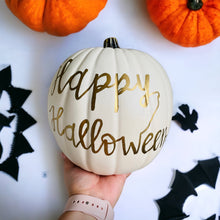 Load image into Gallery viewer, Personalized regular white foam pumpkin (9”)