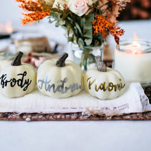 Load image into Gallery viewer, Personalized Mini Pumpkin Place Cards
