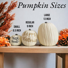 Load image into Gallery viewer, Personalized small white foam pumpkin (6.5”)