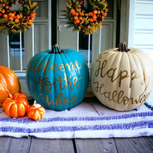 Load image into Gallery viewer, Personalized regular teal foam pumpkin (9”)
