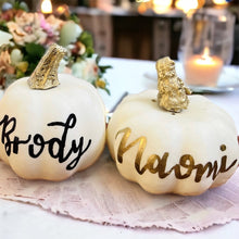 Load image into Gallery viewer, Personalized Mini Pumpkin Place Cards
