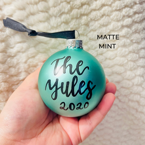 Personalized 3.1" Glass Christmas Ornament